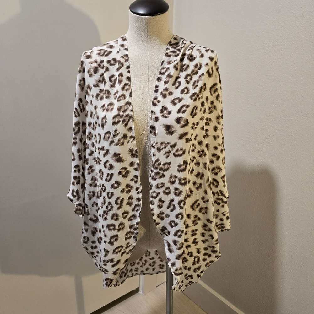 Style Rack Animal Print Open Front Kimono Kaftan SZ Medium